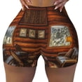 thumbnail image 1 of Athletic Shorts for Women, Log Cabin Inside Seam Womens Shorts High Waisted Sport Running Workout Gym, 1 of 8