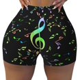 thumbnail image 1 of Athletic Shorts for Women, Music Notes Seam Womens Shorts High Waisted Sport Running Workout Gym, 1 of 8