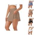 thumbnail image 1 of Athletic Shorts for Women Summer Casual High Waisted Side Slit Tennis Golf Skorts with Pockets, 1 of 6