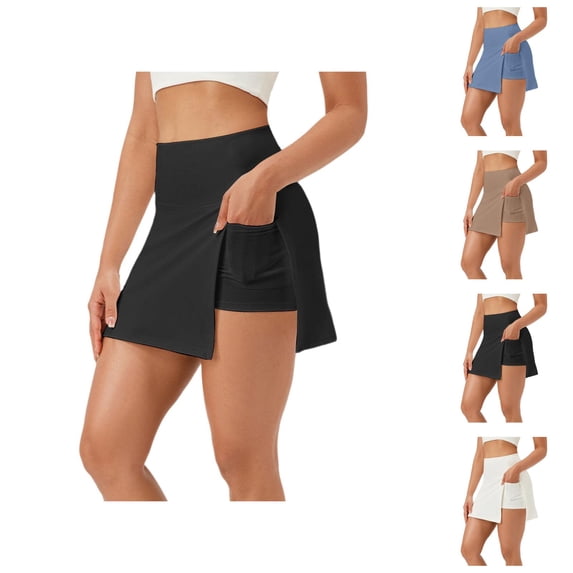 Athletic Shorts for Women Summer Casual High Waisted Side Slit Tennis Golf Skorts with Pockets
