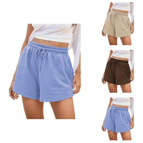 Athletic Shorts for Women Summer Elastic High Waist Relaxed Fit Workout Exercise Gym Yoga Running Shorts with Pockets
