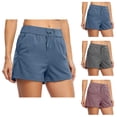 thumbnail image 1 of Athletic Shorts for Women Summer Elastic Waist Relaxed Fit Breathable Workout Exercise Gym Running Shorts with Pockets, 1 of 8