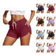 thumbnail image 1 of Athletic Shorts for Women Summer Elastic Waist Workout Exercise Running Yoga Gym Bodycon Booty Mini Shorts with Pockets, 1 of 6