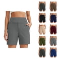 thumbnail image 1 of Athletic Shorts for Women Summer High Waisted Casual Stretchy Workout Yoga Shorts with Pockets, 1 of 7