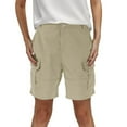 thumbnail image 1 of Athletic Shorts for Women Summer Solid Color Pocket Casual High Waist Hot Bermuda Cargo Board Gym Beige Bottoms Sizes 2XL, 1 of 7
