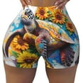 thumbnail image 1 of Athletic Shorts for Women, Sunflower Turtle Seam Womens Shorts High Waisted Sport Running Workout Gym, 1 of 8