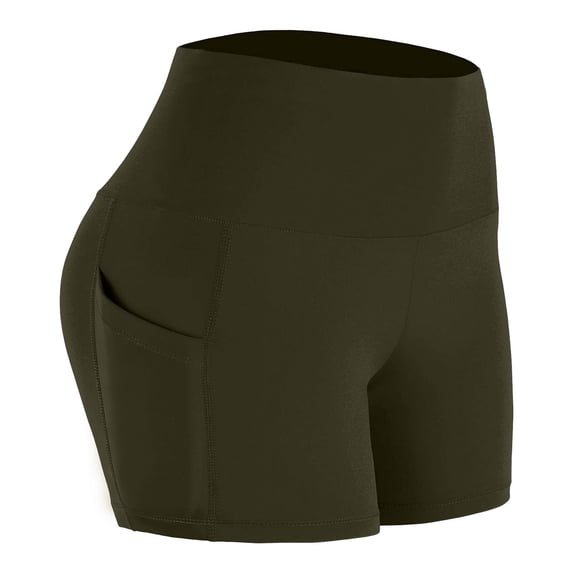 Athletic Shorts for Women Tummy Control Hight Waist Short Leggings No Front Seam Yoga Bike Shorts with Pockets