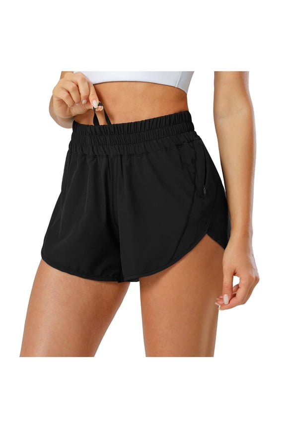 Athletic Shorts for Women, Women's Quick Dry Workout Sports active Running Track Shorts with elastic and Zip Pockets
