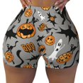 thumbnail image 1 of Athletic Shorts for Women, pumpkins elements halloween Seam Womens Shorts High Waisted Sport Running Workout Gym, 1 of 8