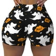 thumbnail image 1 of Athletic Shorts for Women, pumpkins ghost halloween Seam Womens Shorts High Waisted Sport Running Workout Gym, 1 of 8