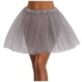 thumbnail image 1 of Athletic Skirt with Shorts New Tutus for Women Adult Tutus Skirts for Women 3 Layered Classic Elastic Tulles Skirts Festival Dancing Running Gray One Size, 1 of 3