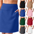 thumbnail image 1 of Athletic Skort for Women High Waist Casual Stretchy Skirt with Pockets Mini Skirt for Golf Tennis Daily Wear Shorts Blue 2XL, 1 of 8