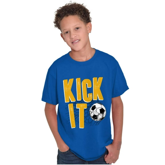 Athletic Soccer Fan Kick It Goal Boys Kids T Shirt Tees Tops Teen Brisco Brands M