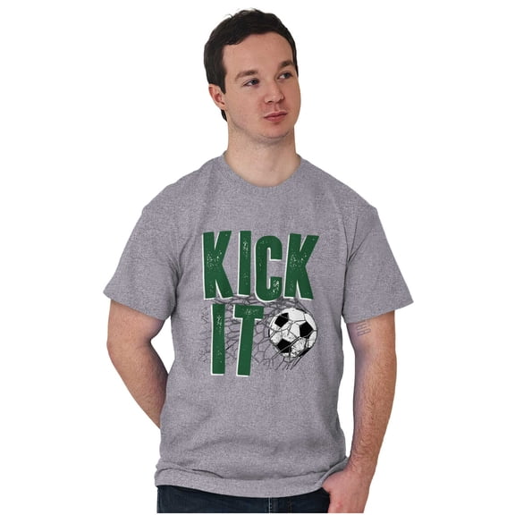 Athletic Soccer Fan Kick It Goal Men's Graphic T Shirt Tees Brisco Brands X