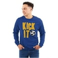 thumbnail image 1 of Athletic Soccer Fan Kick It Goal Men's Long Sleeve Tee T Shirt Brisco Brands L, 1 of 6