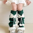 thumbnail image 1 of Athletic Socks Boy Crew Winter Warm Leg Warmers for Girls, Kids Fashion Cute Knitted Legwarmers Soft Socks High Socks Girls Green 3-15Y, 1 of 3