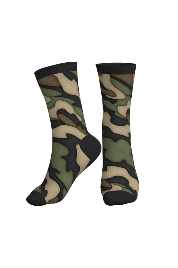 Athletic Socks Camouflage Sport Running Calf Socks Crew Socks for Men Women