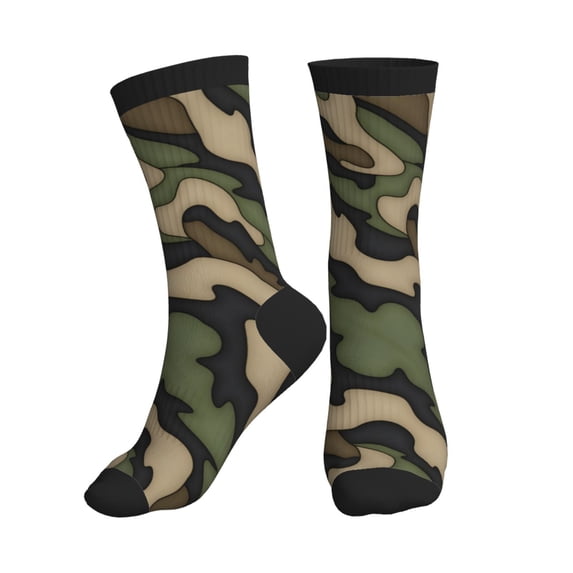 Athletic Socks Camouflage Sport Running Calf Socks Crew Socks for Men Women