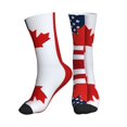 thumbnail image 1 of Athletic Socks Canada Us Friendship Flag Combination Sport Running Calf Socks Crew Socks for Men Women, 1 of 7