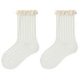 thumbnail image 1 of Athletic Socks Crew Children Socks Are Versatile for Boys and with a Mid Length Lace Sock Pilates Grip Socks Girls White XL, 1 of 2