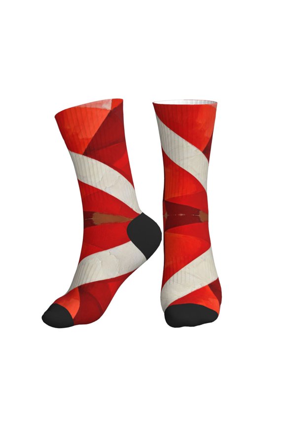 Athletic Socks Diver Down Flag Sport Running Calf Socks Crew Socks for Men Women