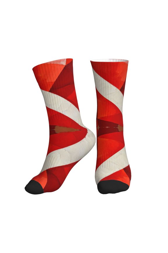Athletic Socks Diver Down Flag Sport Running Calf Socks Crew Socks for Men Women