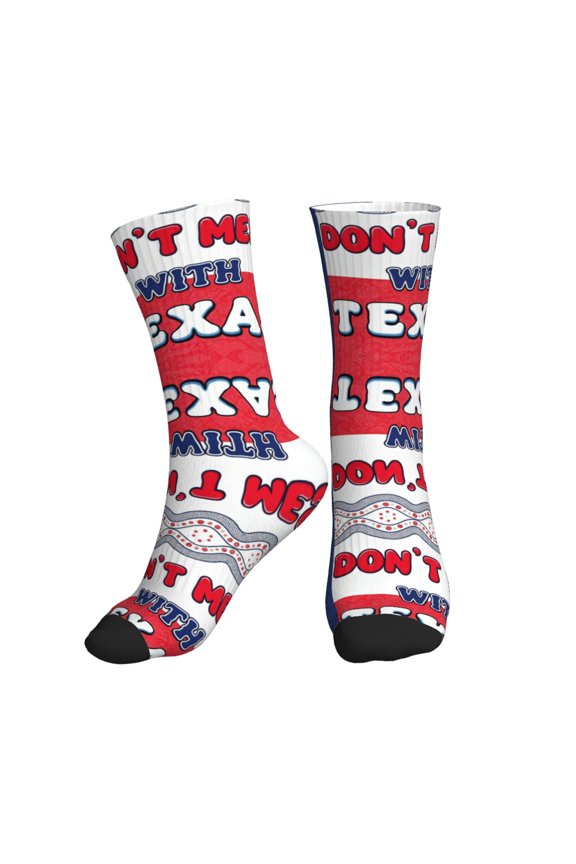 Athletic Socks Don'T Mess With Texas Flag Sport Running Calf Socks Crew Socks for Men Women