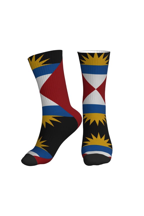 Athletic Socks Flag Of Barbuda Sport Running Calf Socks Crew Socks for Men Women