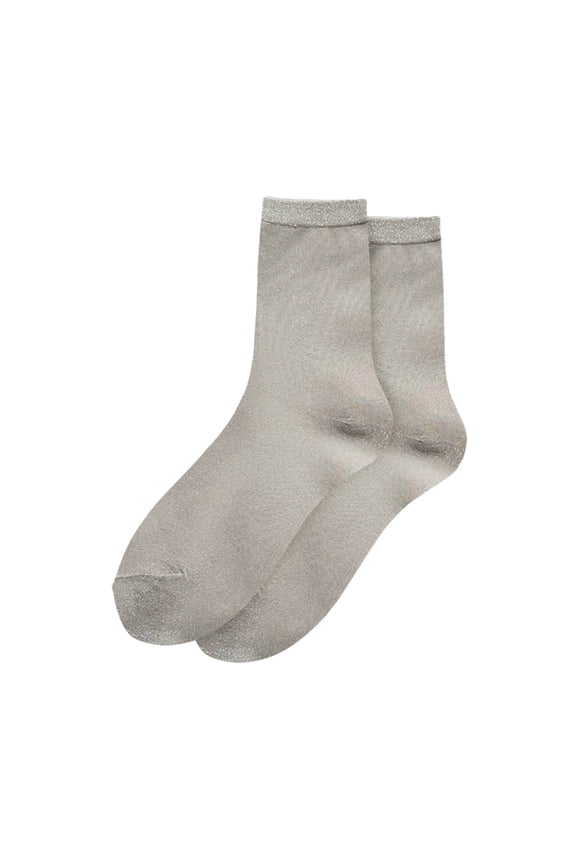 10 Pairs Athletic Socks For Men Glitter Sheer Metallic Tights Sparkly Hosiery Reinforced Toe Unisex Fuzzy Socks,Grey,One Size