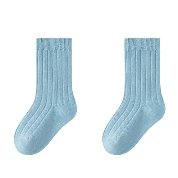 Athletic Socks Girls Children Socks Are Versatile for Boys and with a Mid Length Solid Color Sock Girls Socks Ankle Blue M