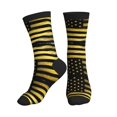 thumbnail image 1 of Athletic Socks Gold Black America Flag Sport Running Calf Socks Crew Socks for Men Women, 1 of 7