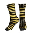 thumbnail image 1 of Athletic Socks Gold Black America Flag Sport Running Calf Socks Crew Socks for Men Women, 1 of 7