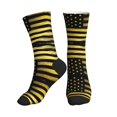 thumbnail image 1 of Athletic Socks Gold Black America Flag Sport Running Calf Socks Crew Socks for Men Women, 1 of 7