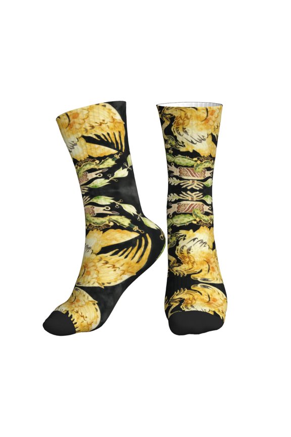 Athletic Socks Gold Mexican Sport Running Calf Socks Crew Socks for Men Women