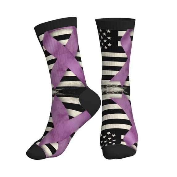 Athletic Socks Lupus Cancer Awareness Flag Sport Running Calf Socks Crew Socks for Men Women