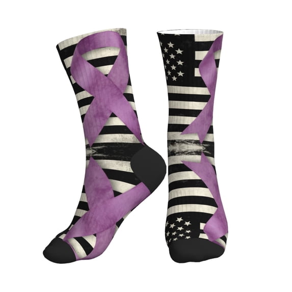 Athletic Socks Lupus Cancer Awareness Flag Sport Running Calf Socks Crew Socks for Men Women