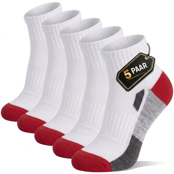 Athletic Socks for Men & Women 5 Pairs, Ankle Sports Socks, Breathable Mesh Running Socks, Moisture Wicking Workout Socks for Gym & Everyday Wear, Shoe Size 7-8.5