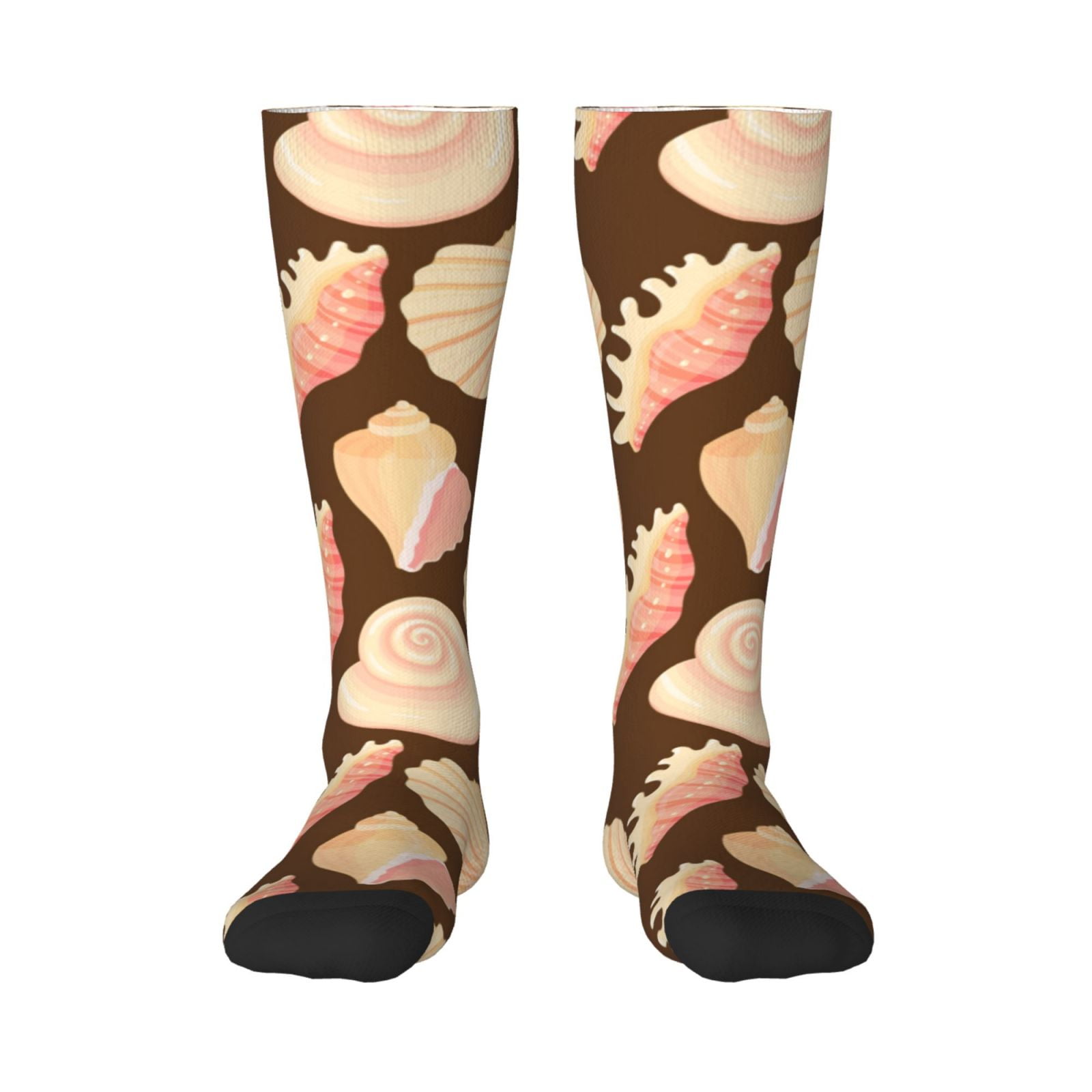 Athletic Socks Men Women, Conch Shells Print No.9052 Knee High Socks ...