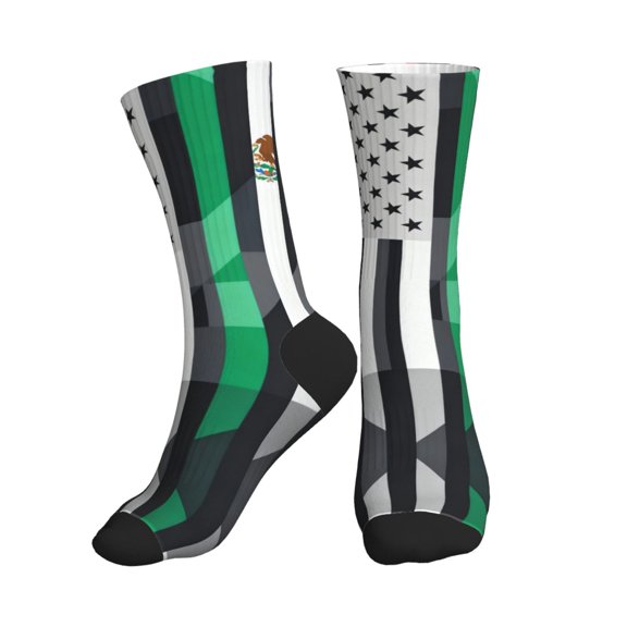 Athletic Socks Mexican Roots Sport Running Calf Socks Crew Socks for Men Women