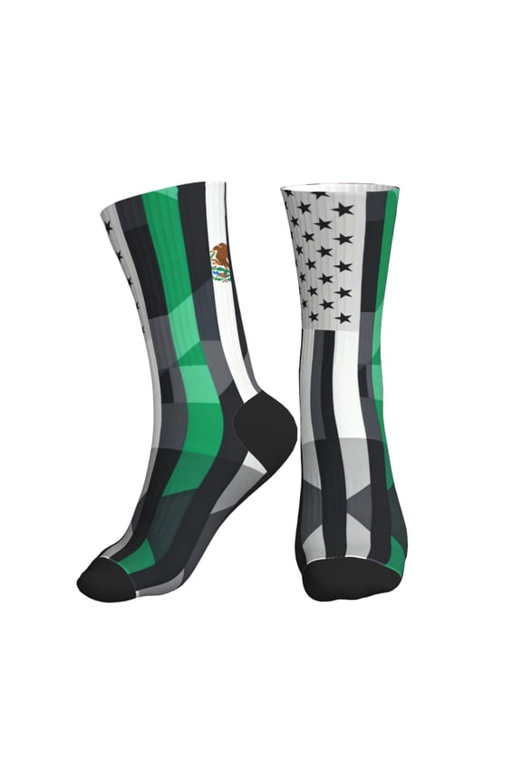 Athletic Socks Mexican Roots Sport Running Calf Socks Crew Socks for Men Women