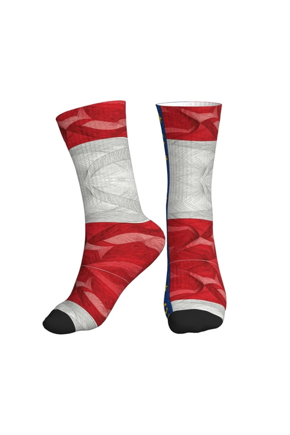 Athletic Socks North-Nc-Carolina Flag Sport Running Calf Socks Crew Socks for Men Women
