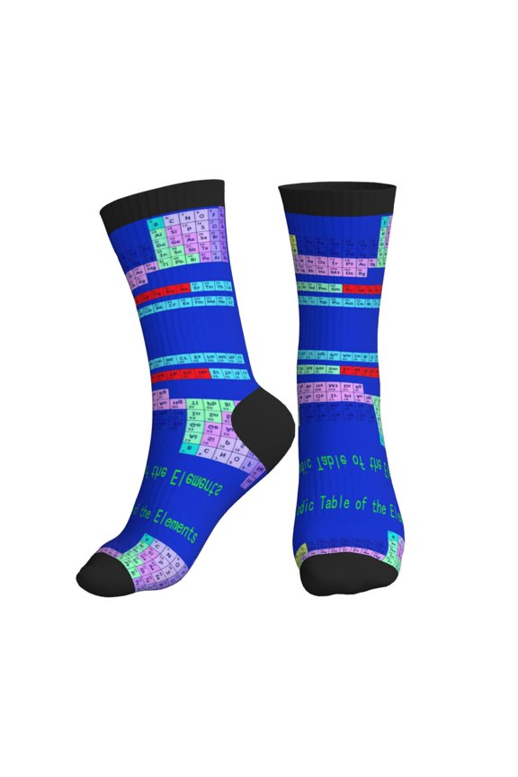 Athletic Socks Periodic Table Elements Sport Running Calf Socks Crew Socks for Men Women