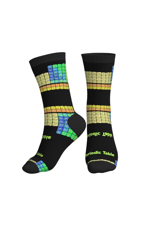 Athletic Socks Periodic Table Of Elements Chemistry Sport Running Calf Socks Crew Socks for Men Women