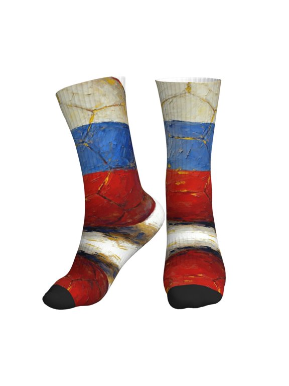Athletic Socks Russian-Soccerball Sport Running Calf Socks Crew Socks for Men Women