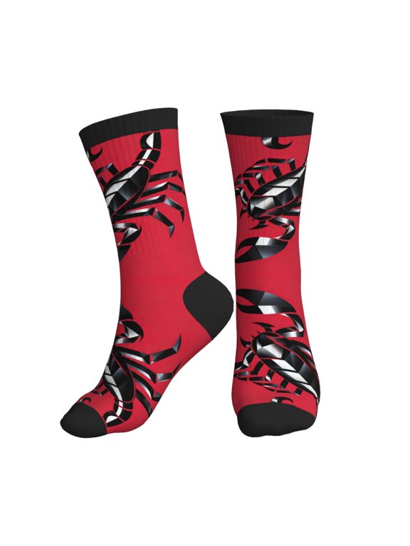 Athletic Socks Scorpion Pattern Sport Running Calf Socks Crew Socks for Men Women