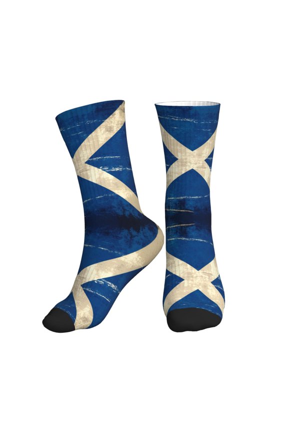 Athletic Socks Scotland Retro Flag Sport Running Calf Socks Crew Socks for Men Women