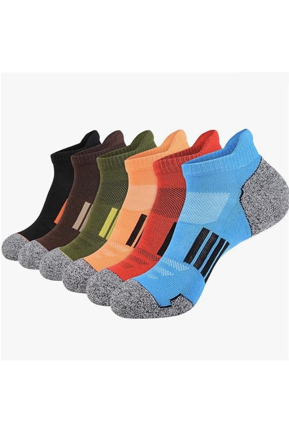 Athletic Socks , Size Non-slip Hiking Socks , 6 Pairs Cycling Socks , Running Socks for Man Women Mix Color