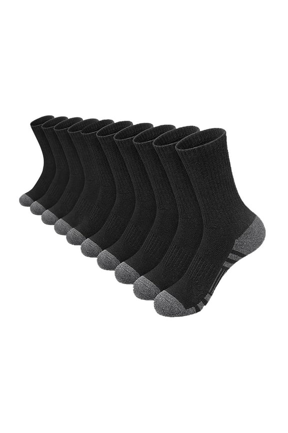Athletic Socks Sport Running Calf Socks Performance Cushioned Breathable Comfy Cotton Heavy Cushion Crew Socks for Men Women(5 Pairs)