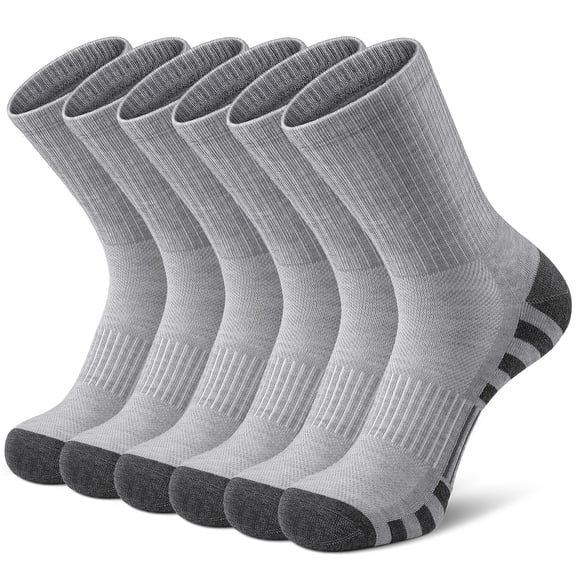 Athletic Socks Sport Running Calf Socks Performance Cushioned Breathable Crew Socks for Men Women(6 Pairs)