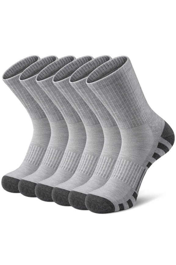 Athletic Socks Sport Running Calf Socks Performance Cushioned Breathable Crew Socks for Men Women(6 Pairs)